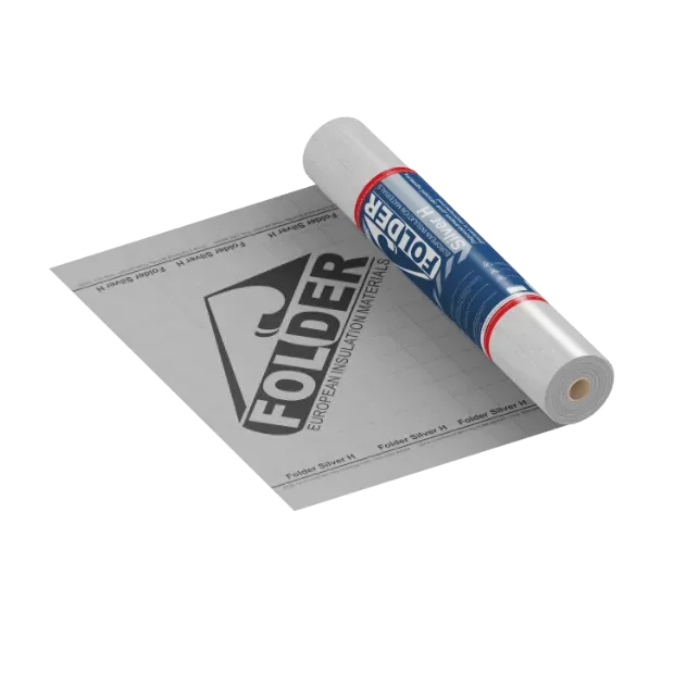 Пароизоляция для кровли и фасада FOLDER Silver H tape с клеевой полосой