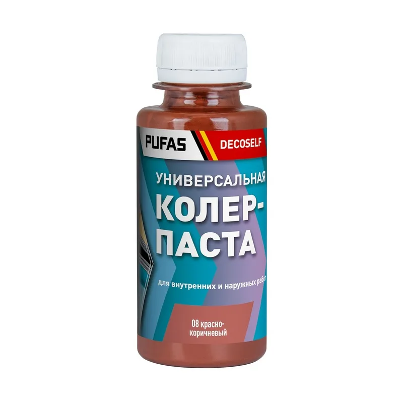 Паста колеровочная универсальная Pufas 08 красно-коричневая (0,1 л)