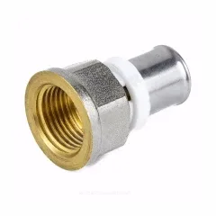 Муфта МП латунь никель пресс Дн 16х3/4" ВР ГОСТ 32415-2013 8002 Aquasfera 8002-02 .