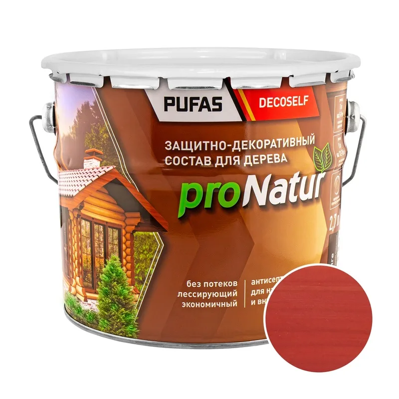 Антисептик лессирующий для дерева Pufas ProNatur рябина (2,7 л)