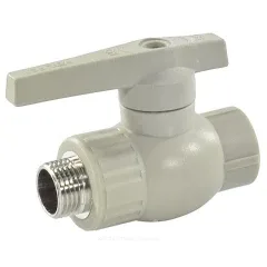 Кран шаровой PP-R серый Дн 20х1/2" НР VALFEX 10144220Г