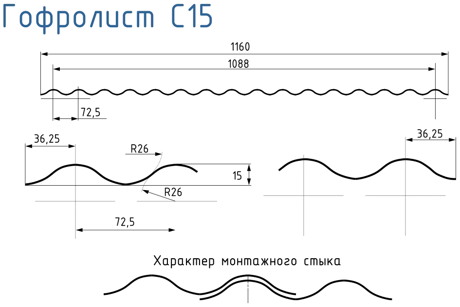 Гофролист С15-1088 0,35 мм шоколадно-коричневый