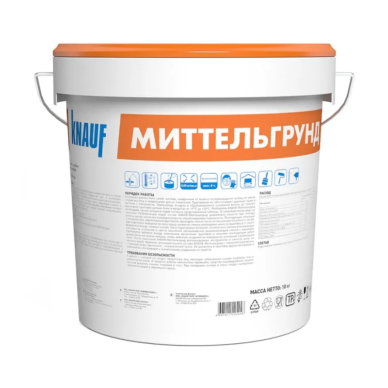 Грунтовка-концентрат Knauf Mittelgrund для впитывающих оснований (10 кг)