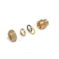 Переходник латунь для медных труб Дн 16х1/2" обжим/НР R180M Giacomini R180MY115