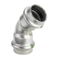 Отвод сталь нерж 45гр Дн 35 пресс Sanpress Inox Viega 435813