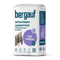 Шпаклевка цементная Bergauf Uni Finish базовая, белая, 20 кг