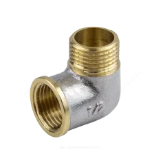 Угольник латунь никель Ду 15 (1/2") ВР/НР 9002 ГОСТ 32585-2013 Aquasfera 9002-01