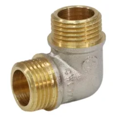 Угольник латунь никель Ду 15 (1/2") НР/НР 9003 ГОСТ 32585-2013 Aquasfera 9003-01