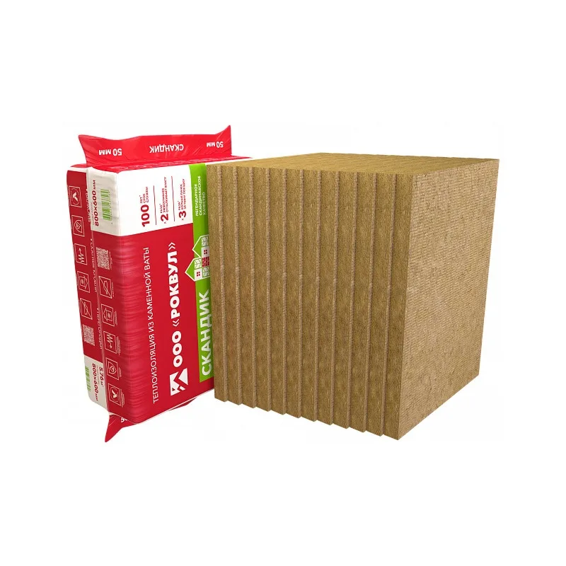 Утеплитель Rockwool Лайт Баттс Скандик, 800х600х50 мм (12 шт)